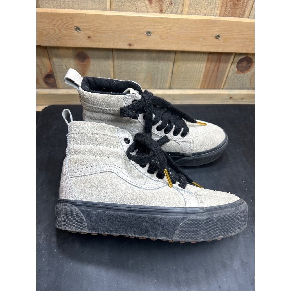 Vans Sk8-Hi 721356 Leather High Top Sneakers Men 4.5 Women 6 Beige